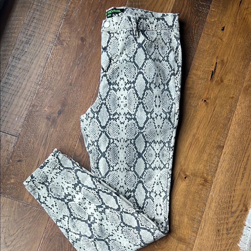Blue Revival Snake Print Jeans